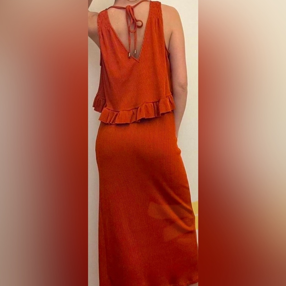 Free people skirt & top set Burnt Orange